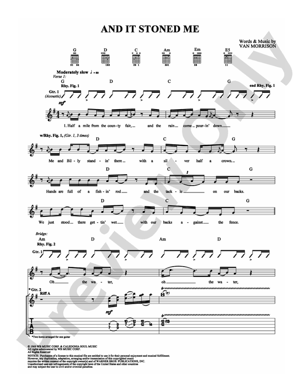And It Stoned Me - Guitar TAB (Digital Download)