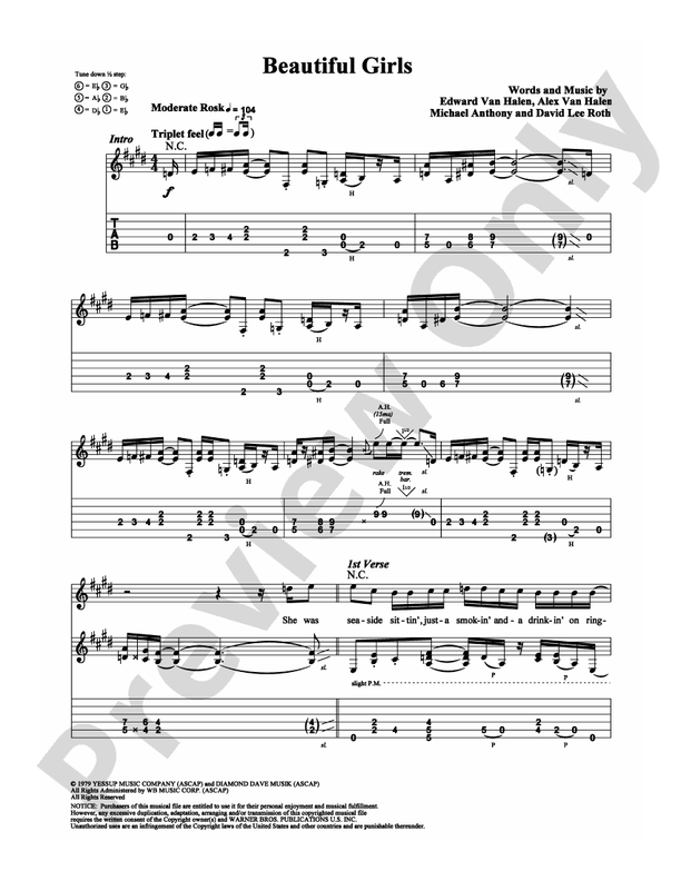 Beautiful Girls - Guitar TAB (Digital Download)