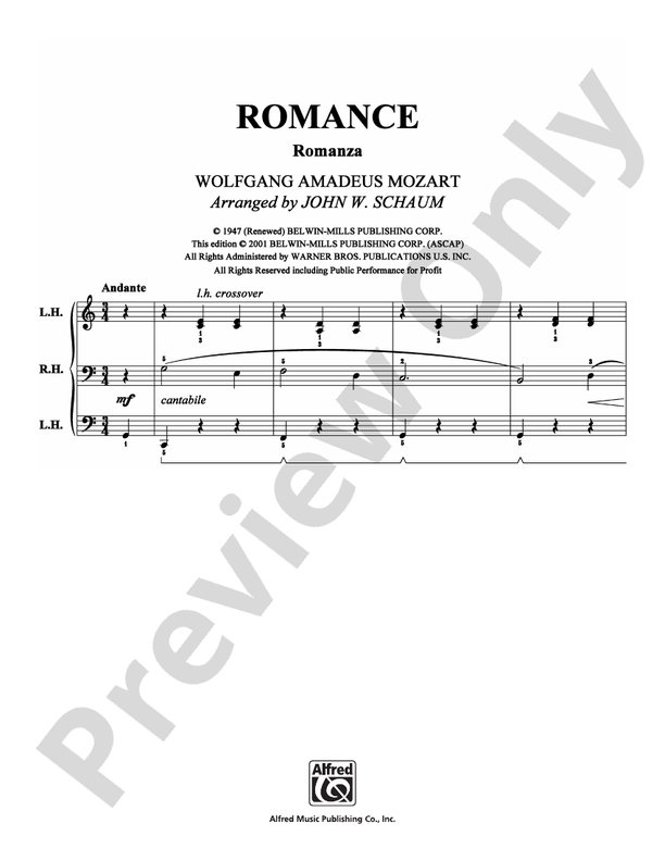 Mozart - Romance - Piano (Digital Download)