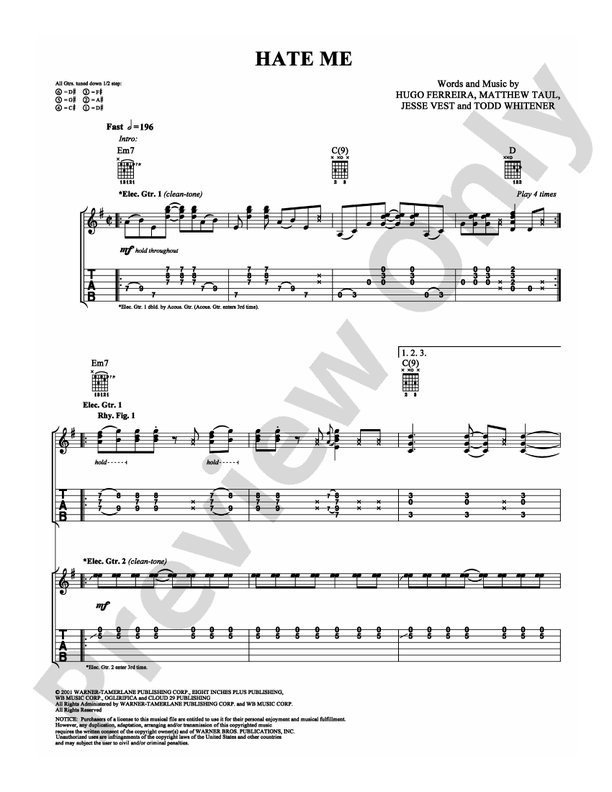 Hate Me - Guitar TAB (Digital Download)