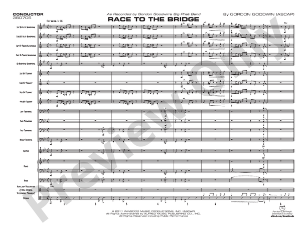 Race to the Bridge - Jazz Ensemble Conductor Score & Parts(Digital Download)