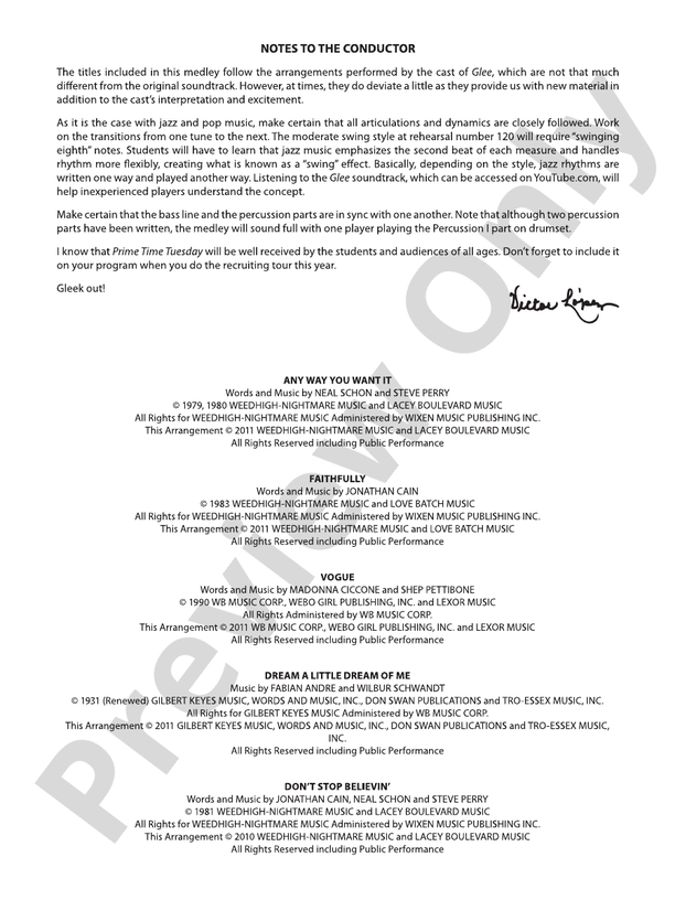 Prime Time Tuesday - Concert Band Conductor Score & Parts (Digital Download)