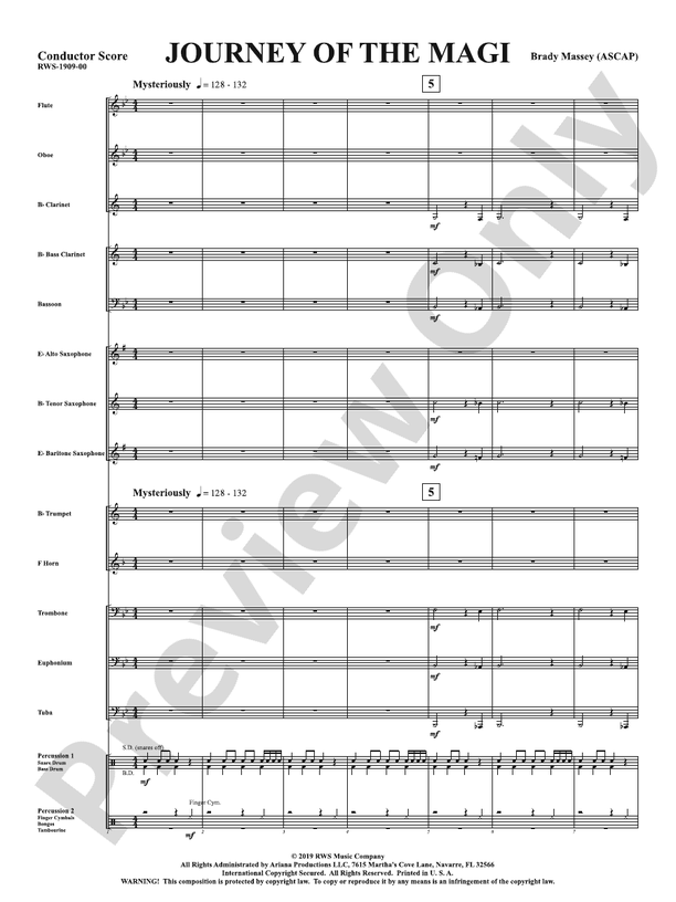 Journey of the Magi - Concert Band Conductor Score & Parts (Digital Download)