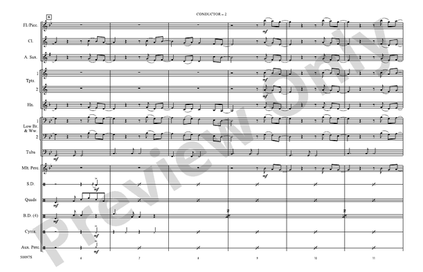 Flowers – Marching Band Conductor Score & Parts (Digital Download)