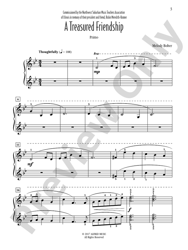 A Treasured Friendship - 1 Piano, 4 Hands (Digital Download)