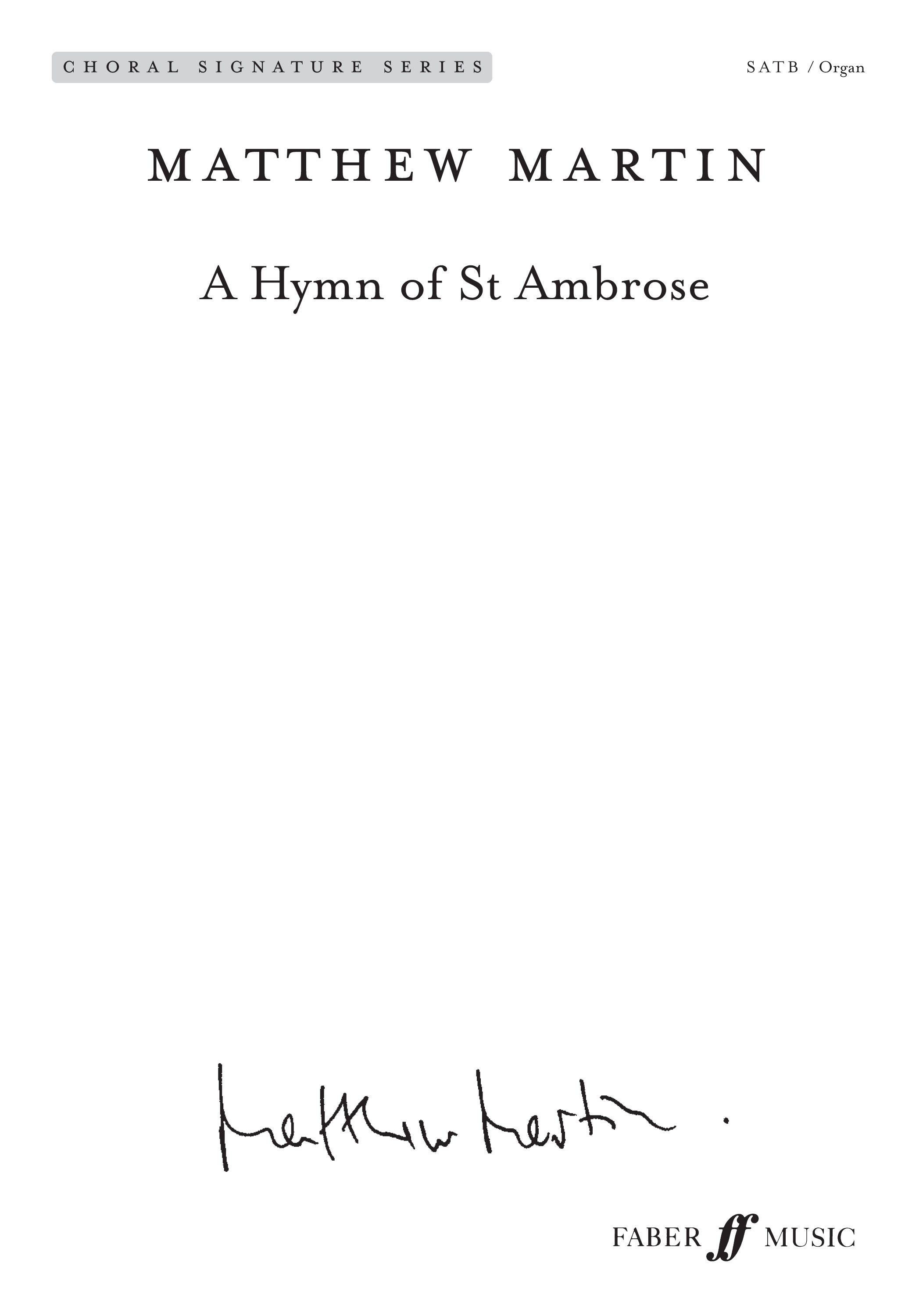 A Hymn of St Ambrose - SATB Chorus (Digital Download)