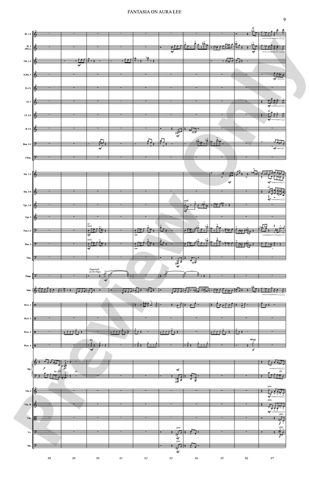 Fantasia on Aura Lee – Full Orchestra Conductor Score & Parts (Digital Download)