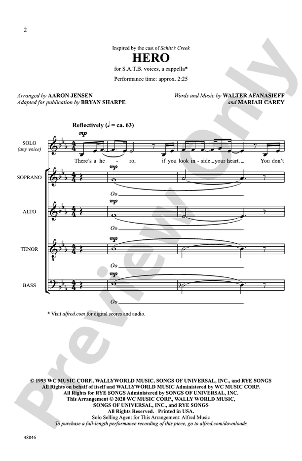 Hero – SATB, a cappella Choral Octavo (Digital Download)