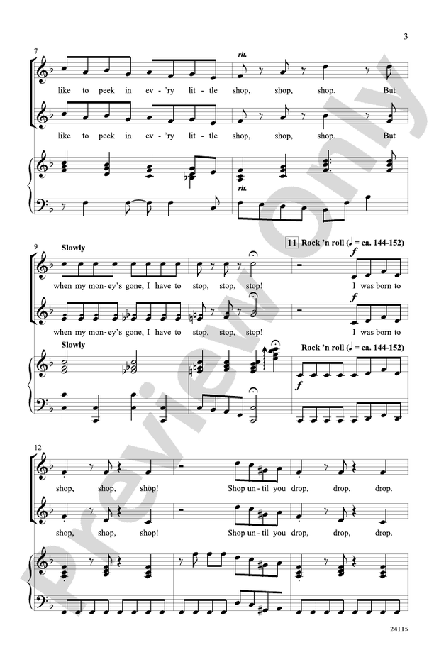 Born to Shop! – 2-Part Choral Octavo (Digital Download)