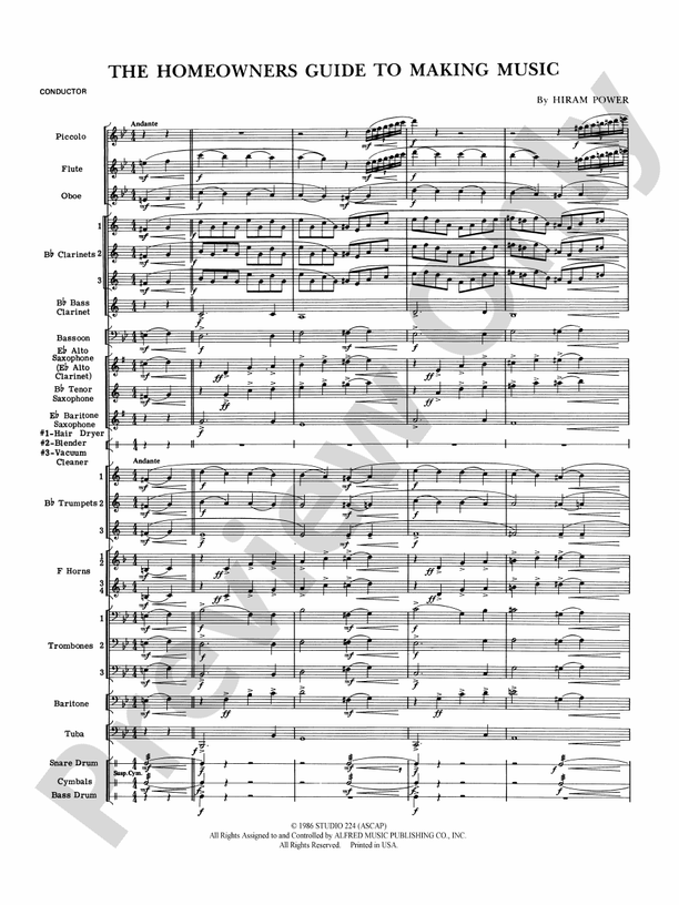 The Homeowners Guide to Making Music - Concert Band Conductor Score & Parts (Digital Download)