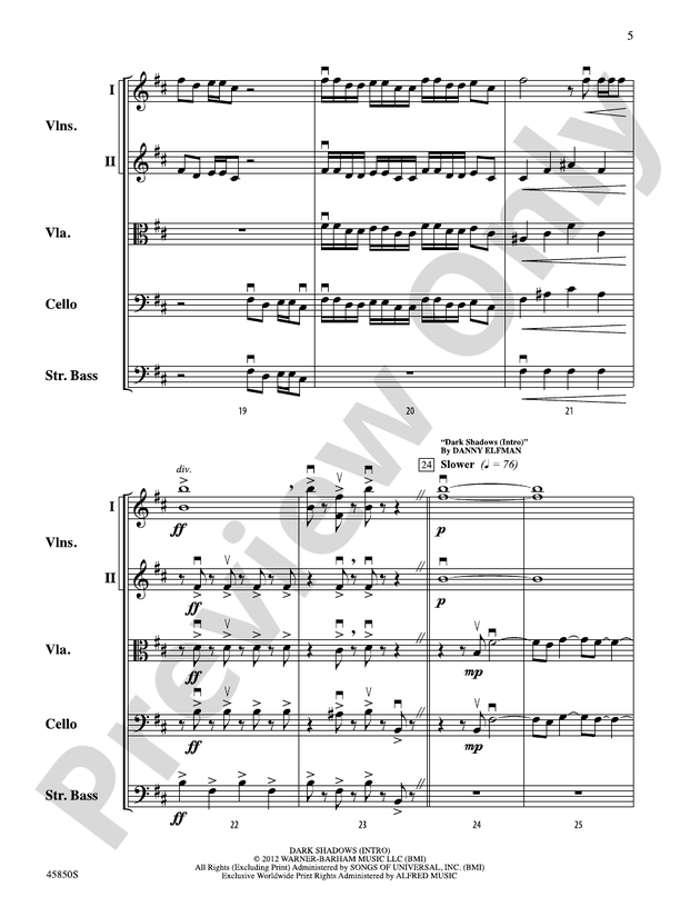 A Danny Elfman Spooktacular - String Orchestra Conductor Score & Parts (Digital Download)