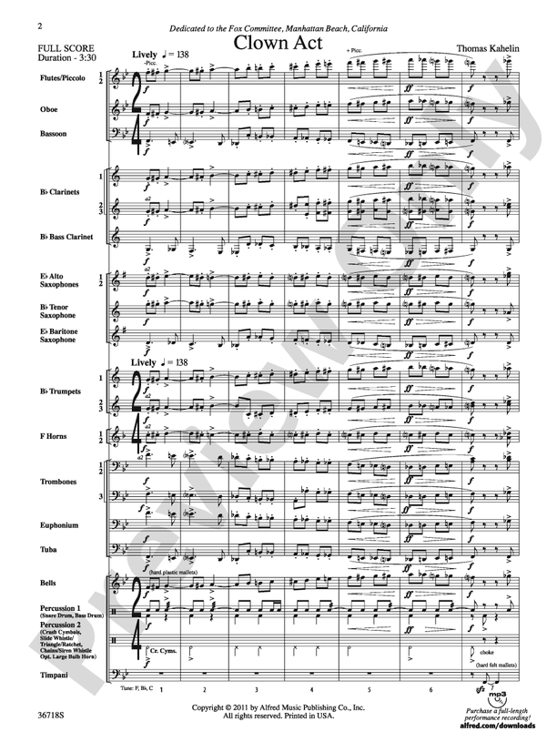 Clown Act - Concert Band Conductor Score & Parts (Digital Download)