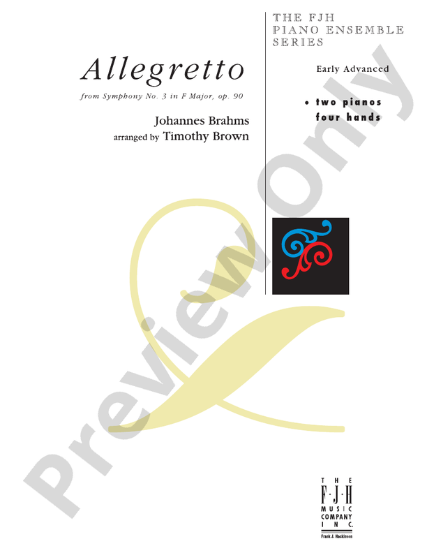 Brahms - Allegretto from Symphony No. 3 in F Major - Piano (Digital Download)