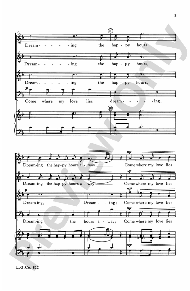 Come Where My Love Lies Dreaming - SATB Choral Octavo (Digital Download)