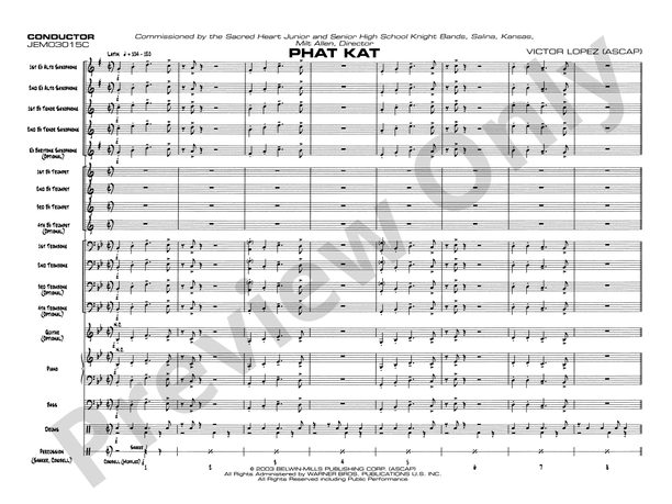 Phat Kat - Jazz Ensemble Conductor Score & Parts (Digital Download)