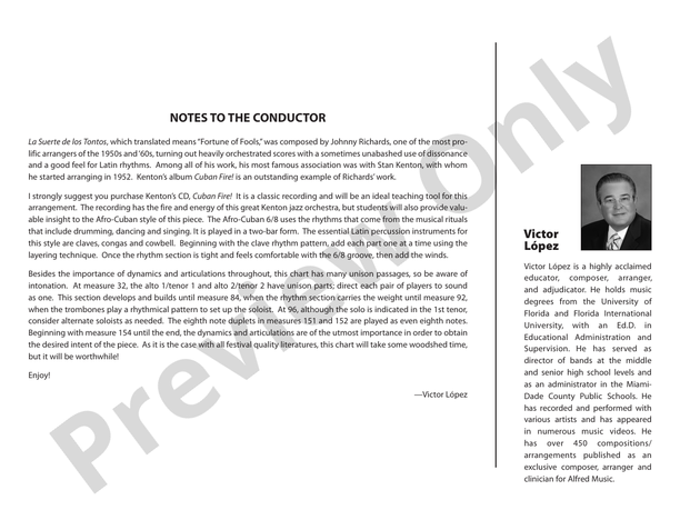 La Suerte de los Tontos – Jazz Ensemble Conductor Score & Parts (Digital Download)