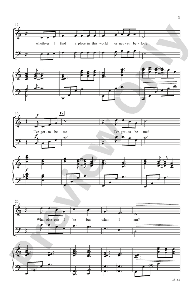 I've Gotta Be Me – SAB Choral Octavo (Digital Download)