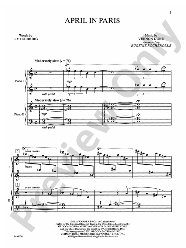 April in Paris - 2 Pianos, 4 Hands (Digital Download)
