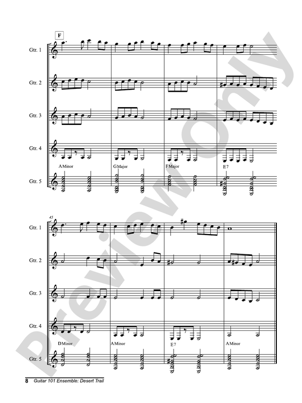 Alfred's Guitar 101, Ensemble: Desert Trail - Guitar Ensemble (Digital Download)