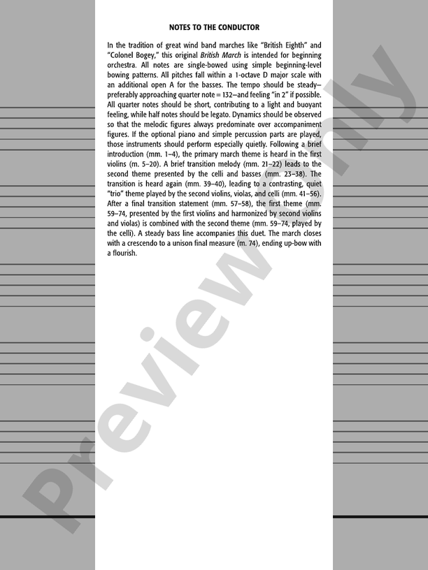 British March - String Orchestra Conductor Score & Parts (Digital Download)