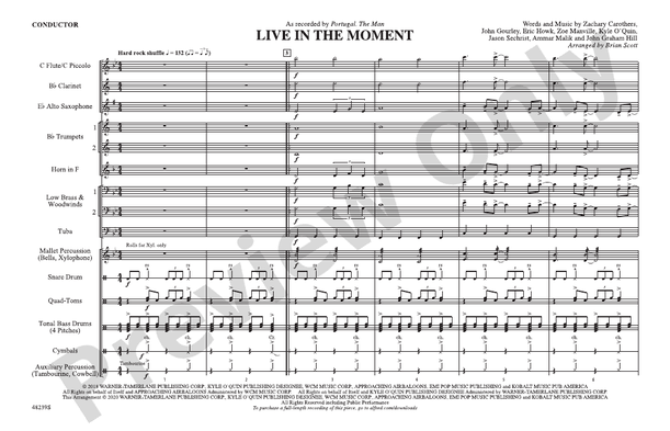 Live in the Moment – Marching Band Conductor Score & Parts (Digital Download)