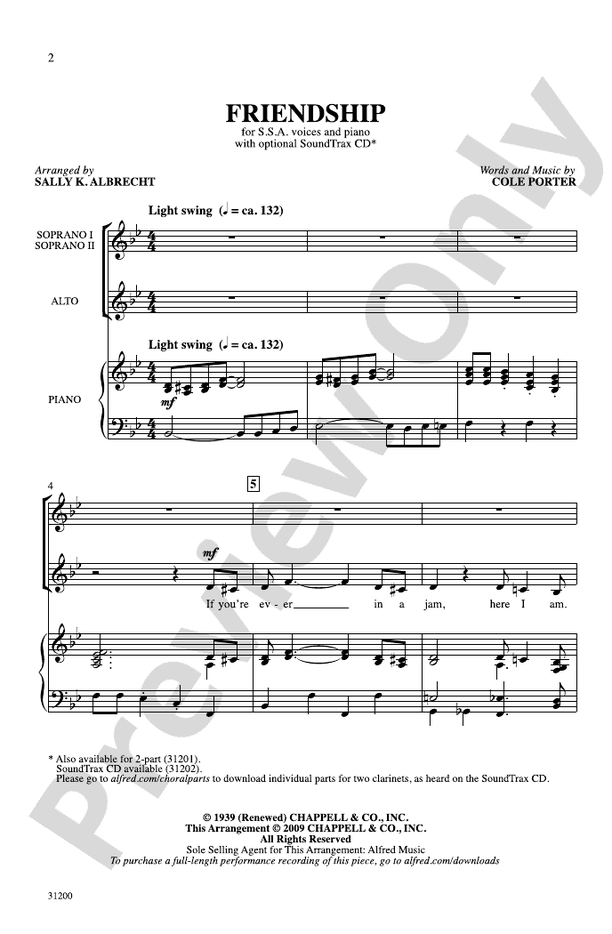 Friendship – SSA Choral Octavo (Digital Download)