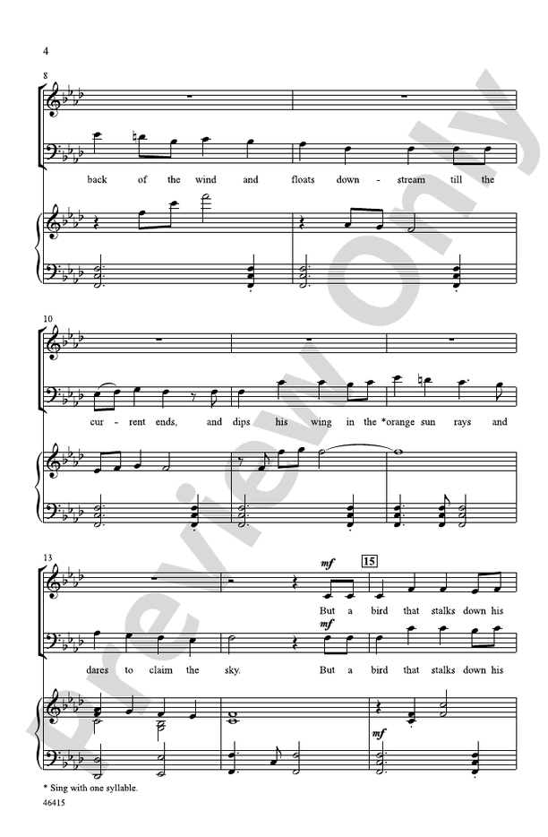 Caged Bird – SATB Choral Octavo (Digital Download)