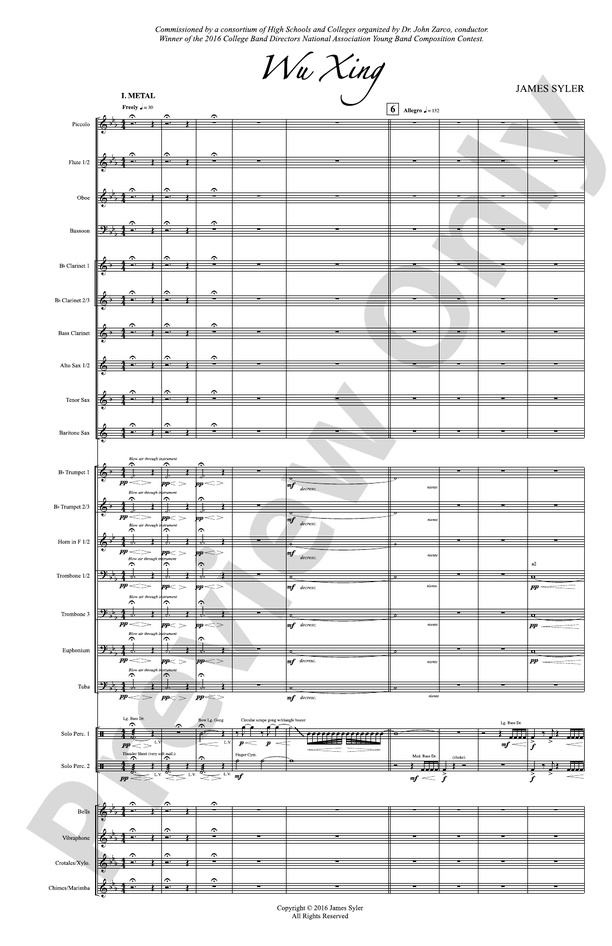 Wu Xing - Concert Band Conductor Score & Parts (Digital Download)