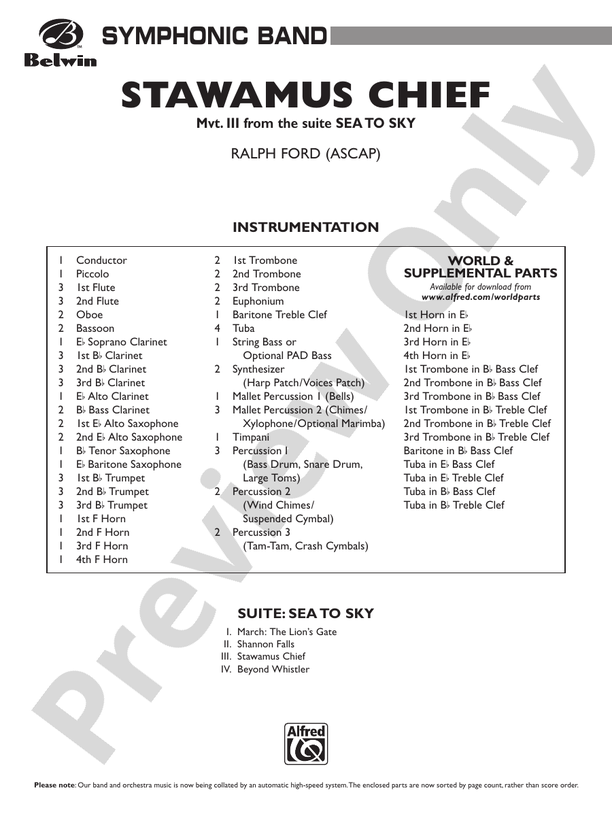 Stawamus Chief - Concert Band Conductor Score & Parts (Digital Download)