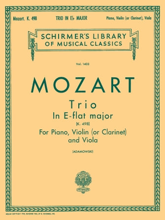 Mozart - Trio #7 K498 - Violin or Clarinet/Viola/Piano Schirmer 50258990