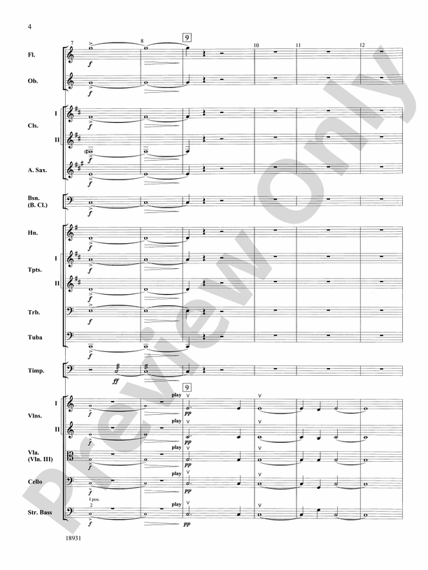 Largo from Symphony No. 9, "New World" – Full Orchestra Conductor Score & Parts (Digital Download)