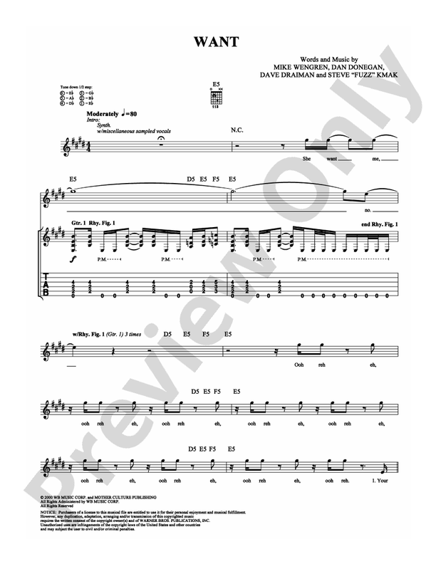 Want - Guitar TAB (Digital Download)