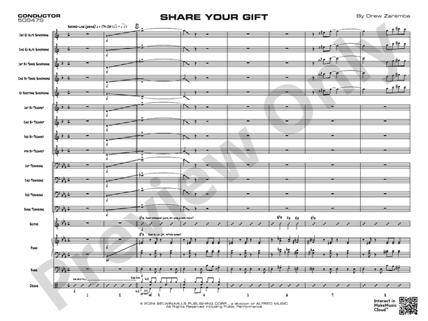 Share Your Gift – Jazz Ensemble Conductor Score & Parts (Digital Download)