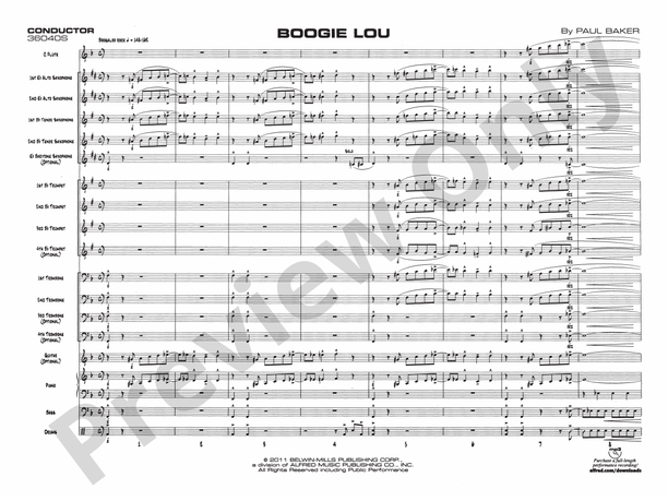 Boogie Lou - Jazz Ensemble Conductor Score & Parts(Digital Download)