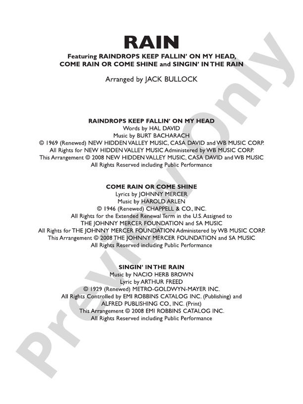 Rain - Concert Band Conductor Score & Parts (Digital Download)