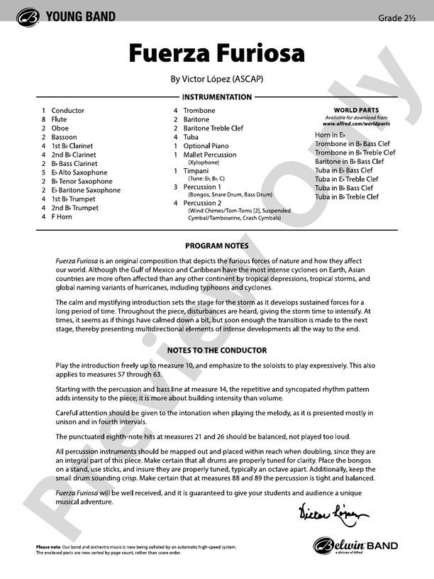 Fuerza Furiosa - Concert Band Conductor Score & Parts (Digital Download)