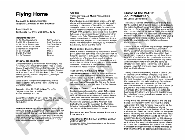 Flying Home - Jazz Ensemble Conductor Score & Parts(Digital Download)