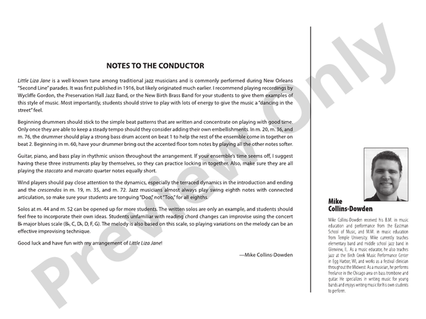 Little Liza Jane - Jazz Ensemble Conductor Score & Parts(Digital Download)