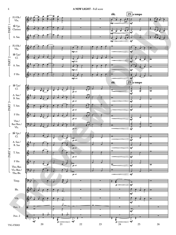 A New Light (Flexible Arrangement) - Concert Band Conductor Score & Parts (Digital Download)