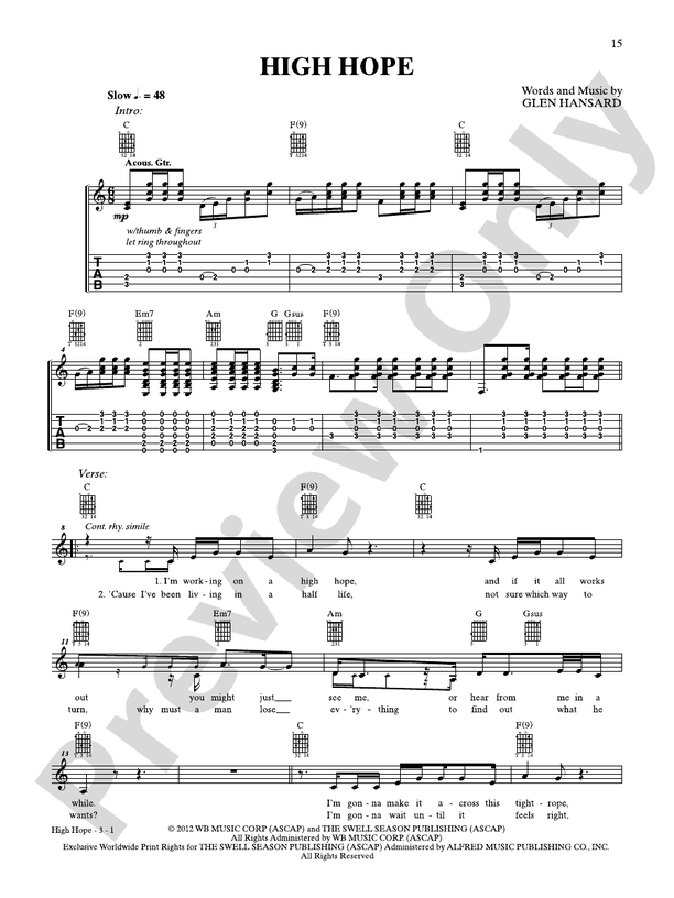High Hope - Guitar TAB (Digital Download)