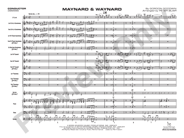 Maynard & Waynard - Jazz Ensemble Conductor Score & Parts(Digital Download)