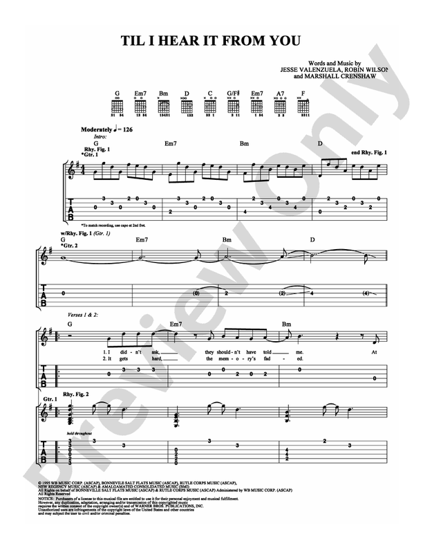 Til I Hear It From You - Easy Guitar (Digital Download)