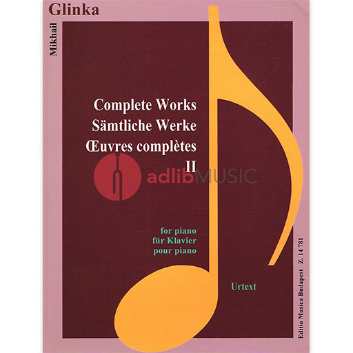 COMPLETE WORKS VOL 2 FOR PIANO [USED TO BE K212] - GLINKA - PIANO - EMB