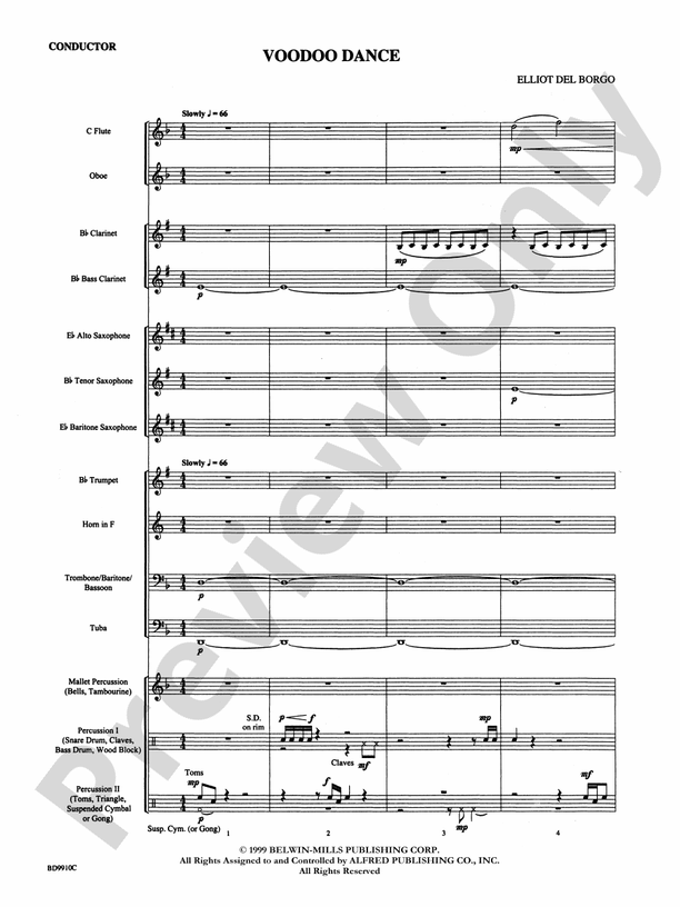 Voodoo Dance - Concert Band Conductor Score & Parts (Digital Download)