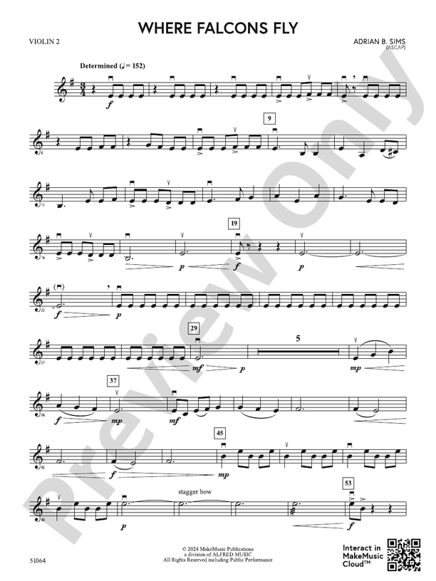 Where Falcons Fly – String Orchestra Conductor Score & Parts (Digital Download)