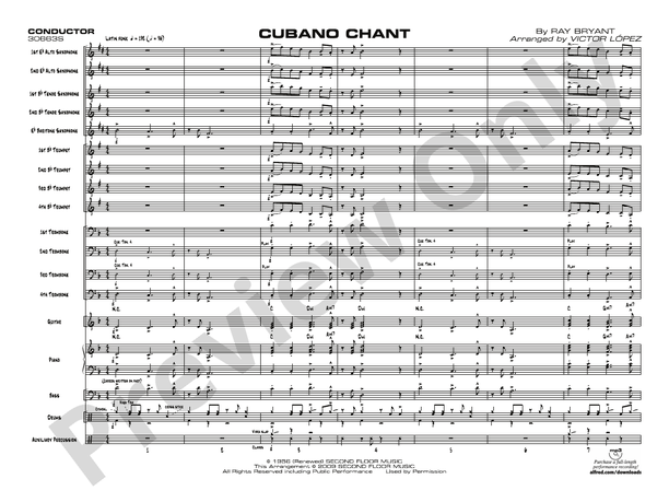 Cubano Chant (Grade 3) - Jazz Ensemble Conductor Score & Parts(Digital Download)