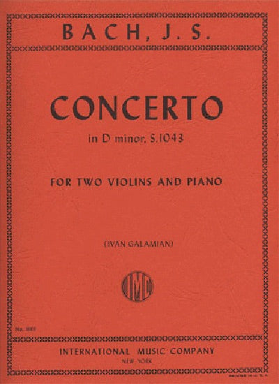 Concerto in D minor BWV 1043 - for 2 Violins and Piano - Johann Sebastian Bach - Violin IMC