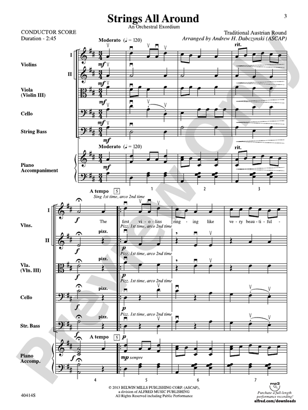 Strings All Around – String Orchestra Conductor Score & Parts (Digital Download)