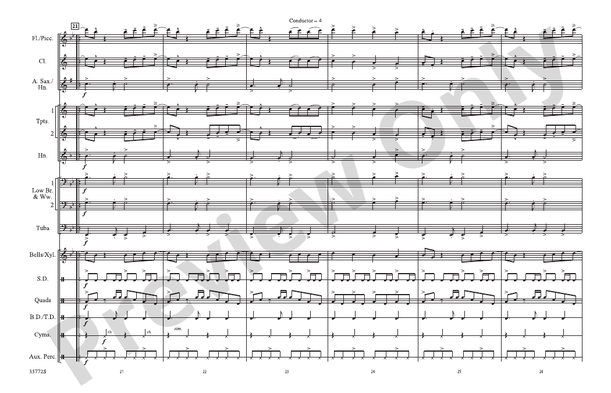 Down – Marching Band Conductor Score & Parts (Digital Download)