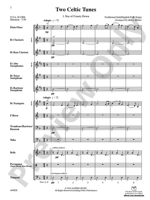 Two Celtic Tunes - Concert Band Conductor Score & Parts (Digital Download)
